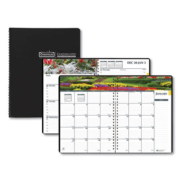 House of Doolittle™ Earthscapes Recycled Weekly-monthly Planner, Gardens Of The World Photography, 10 X 7, Black Cover, 12-month (jan-dec): 2022 freeshipping - TVN Wholesale